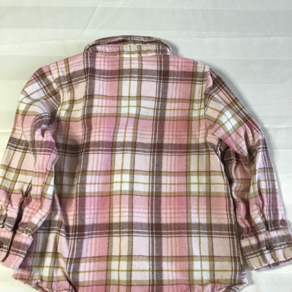Old Navey, Girls Pink and Camel Flannel Shirt, Size 3T - Picture 4 of 5
